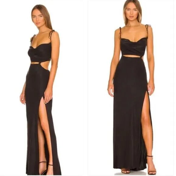 NWOT For Love And Lemons Black Kyra Cut Out Maxi Dress - Picture 1 of 5